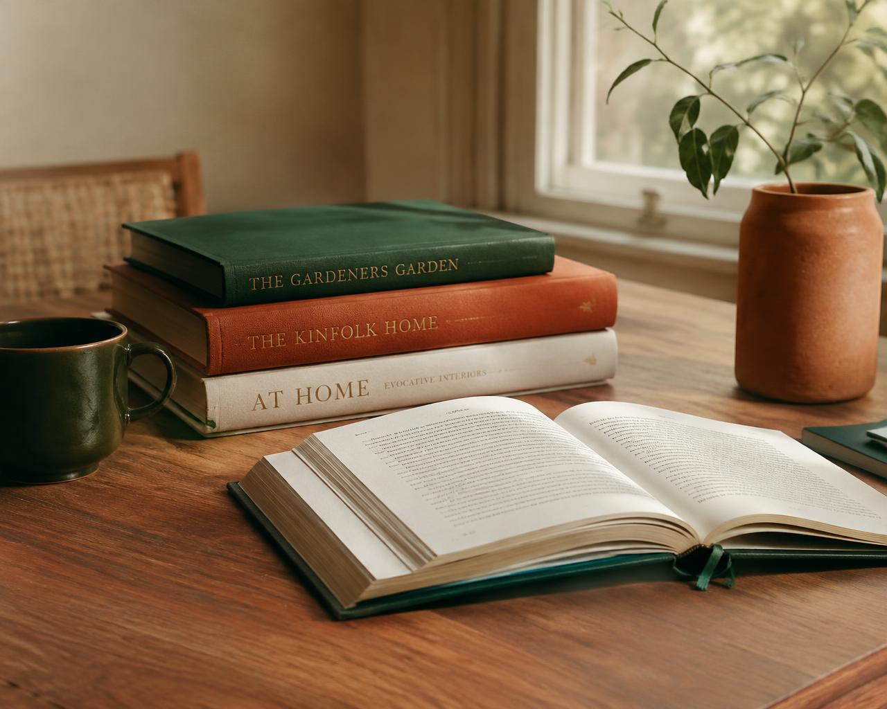 Livres posés sur une table de lecture